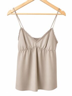 Gold Hawk NWT 100% Silk Teddy Cami Camisole NWT size Small Latte / Khaki